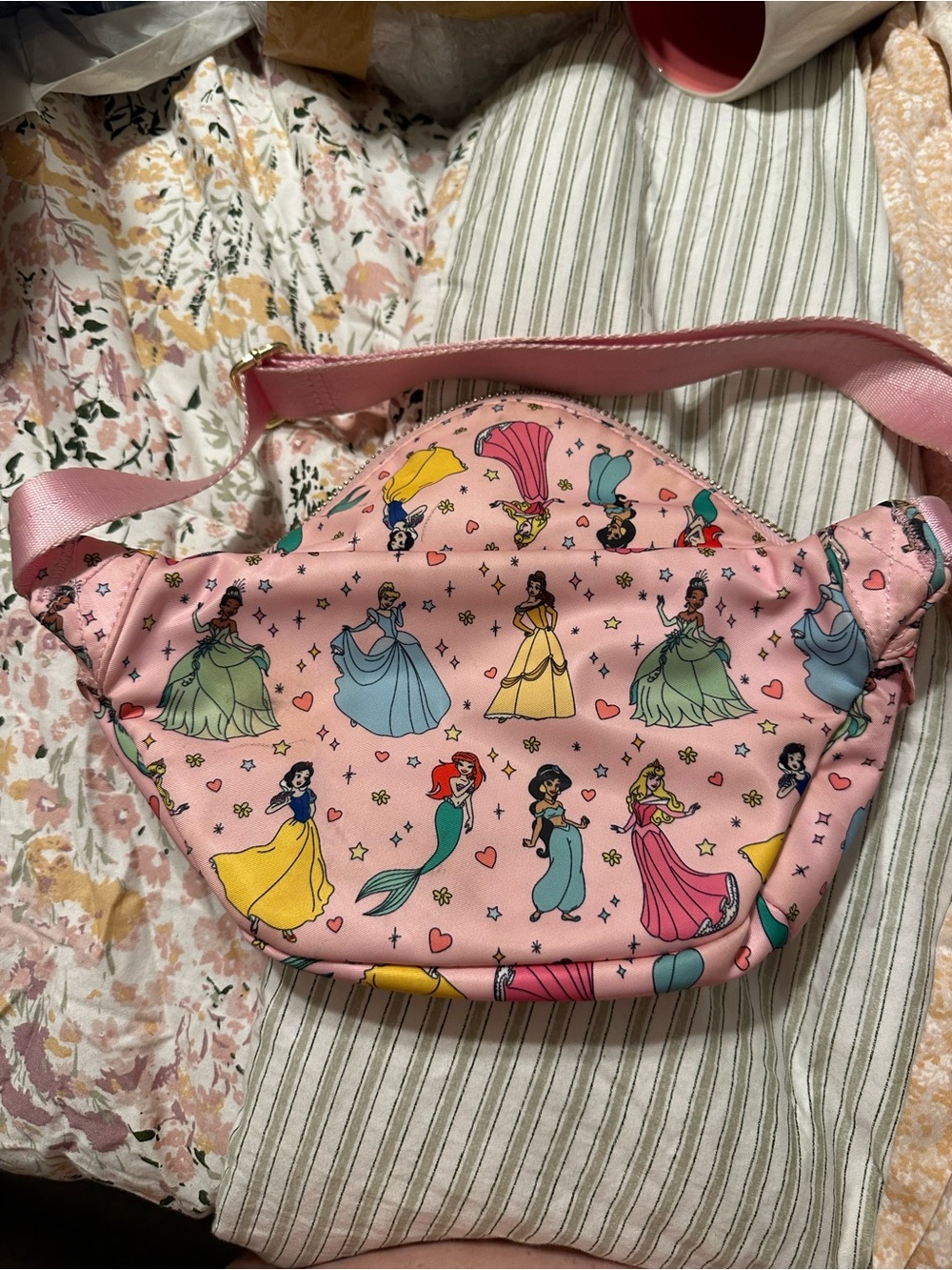 Stoney Clover Lane Pink Disney Princess Print Crossbody